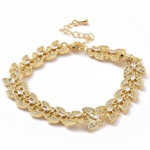 Beautiful Butterfly Bling Heavy Link Quality Gold Plated Brass W/ CZ NWOT 2/$25